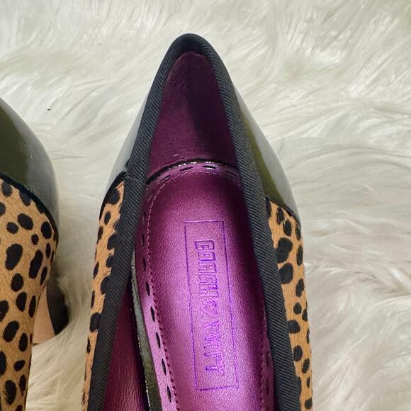 Y2K Coach Poppy Calf Hair Animal Cheetah Cap Toe Bow Detail Heel Pumps Sz 10B - Picture 6 of 11